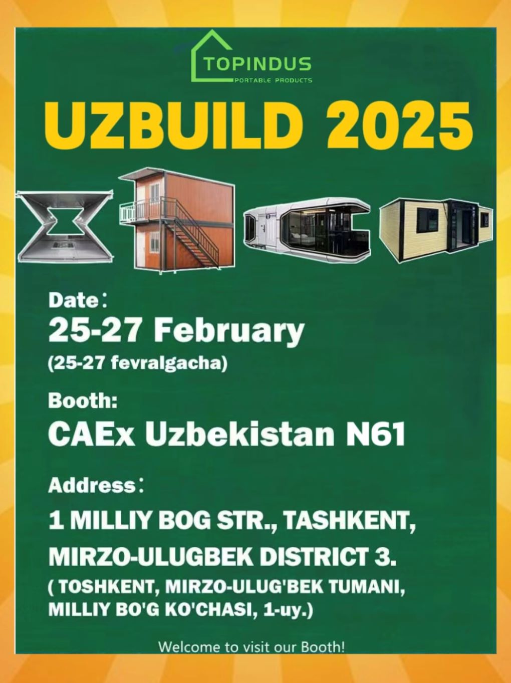 토핀두스 캐빈이 UZBUILD 2025에 등장합니다!